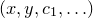 $(x,y,c_1,\ldots )$