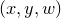 $(x,y,w)$