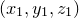 $(x_1,y_1,z_1)$
