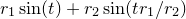 $\displaystyle  r_1 \sin (t) + r_2 \sin (t r_1 / r_2)  $