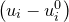 $\left(u_ i - u^0_ i\right)$