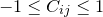 $-1 \leq C_{ij} \leq 1$